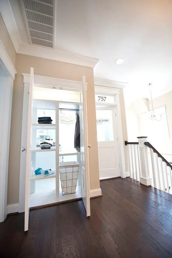 stairs landing laundry room