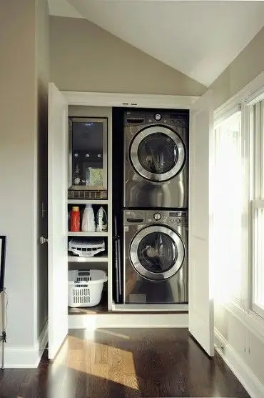 hallway nook laundry closet