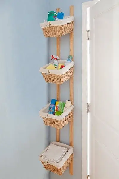 Hanging Baskets Organiser small laundry: Use as much space you’ve got in the laundry, including vertical space. These