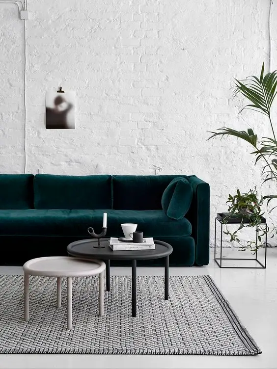chic living with while brick wall