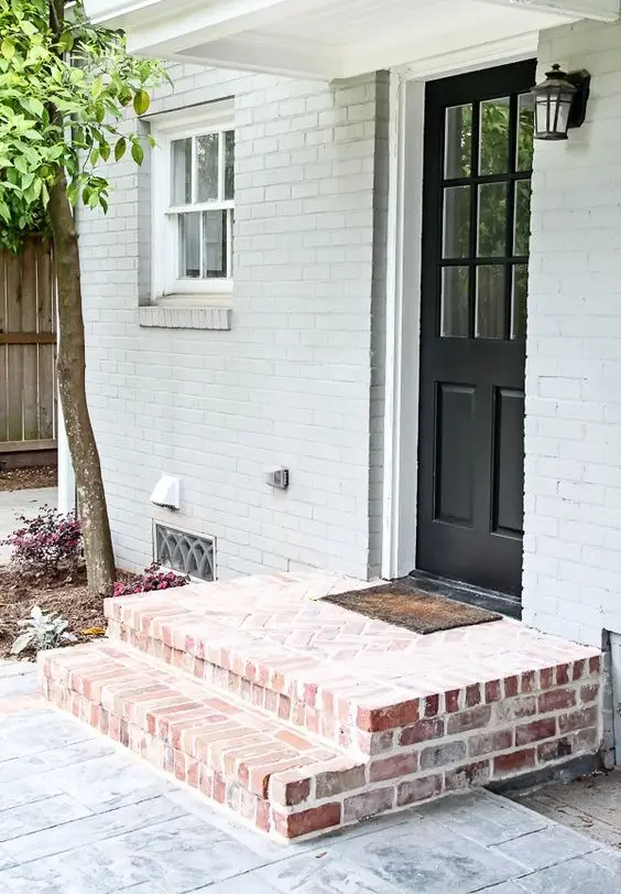 red brick entrance steps
