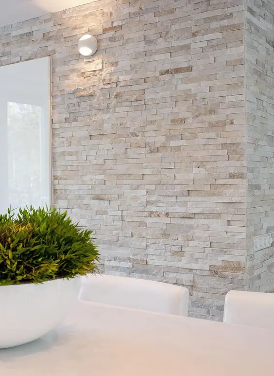modern pale brick wall