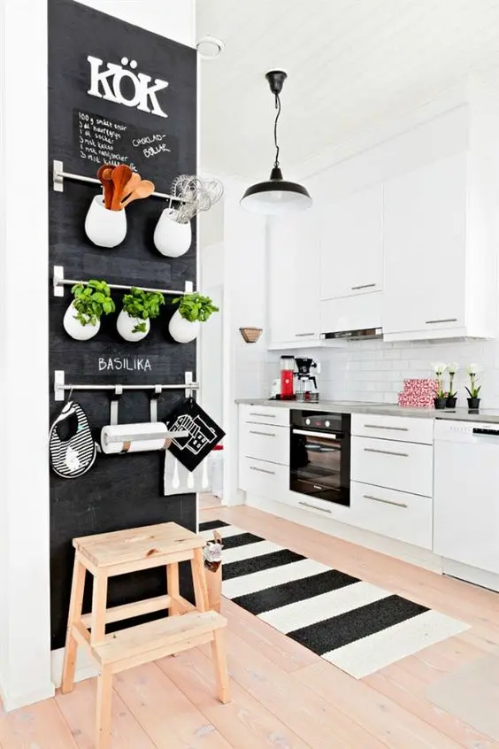Use up the Walls small kitchen: Use up all available vertical space to take things off the floor and countertops. This