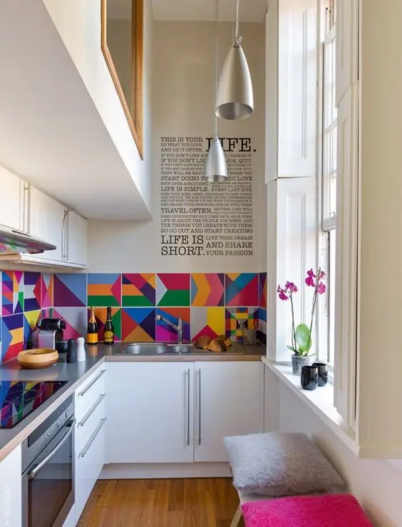 Colours of Life small kitchen: When your kitchen is this colourful and animated, who will complain about its diminutive