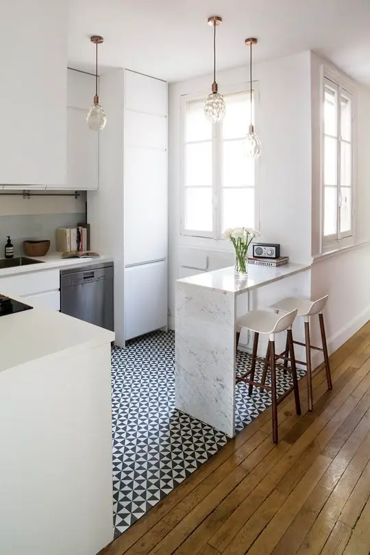 Something Old, Something New small kitchen: Renovating a dated kitchen can be challenging, especially if you’re facing to