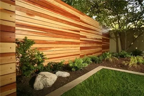 polished wood fence wall