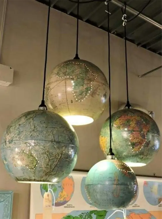 Globe Pendant Lamps study area: Add a dose of whimsy to your study nook. These globe pendant lamps are creative and fun!