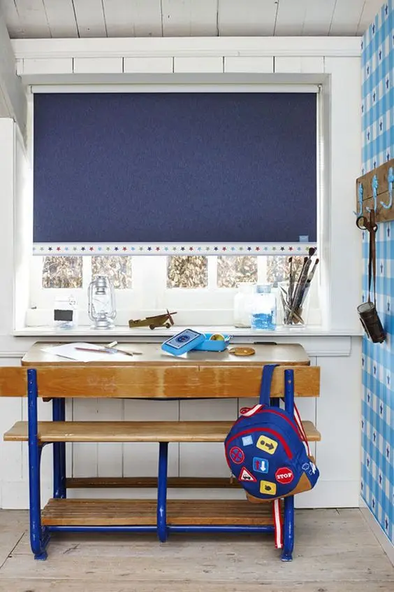Old School Study Desk study area: Choose a nice corner in the house – less traffic, well-lighted and airy, bring in an old