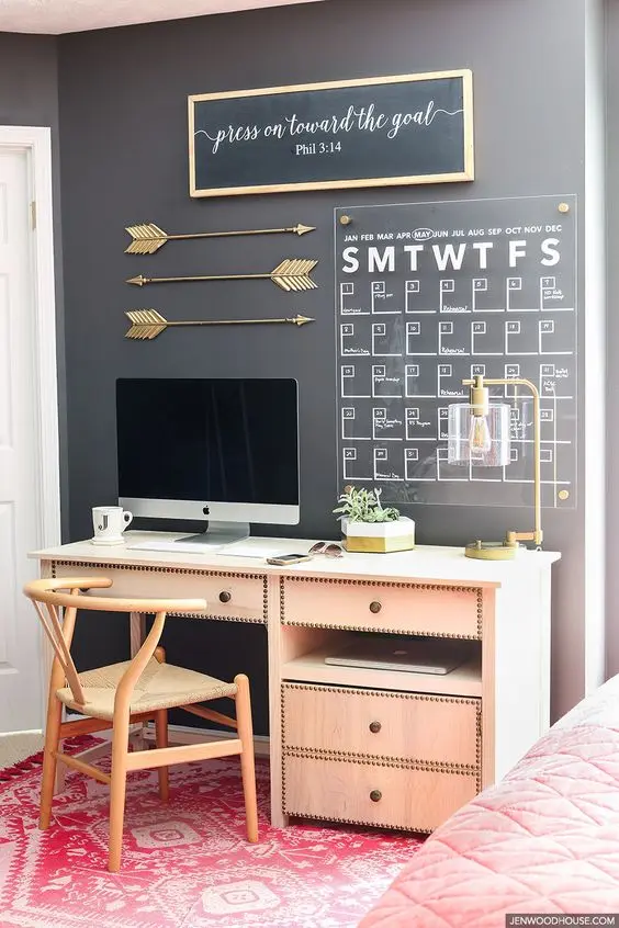 classic desk and wall calendar