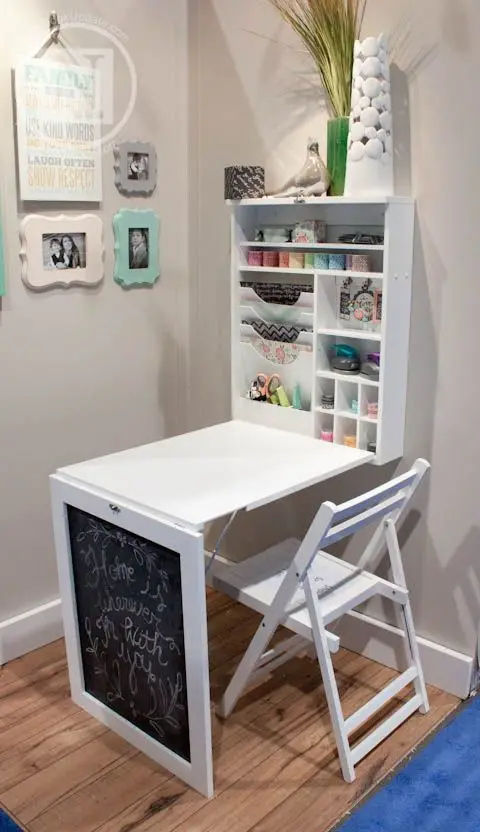 Fold-Away Space Saver study area: Study areas don’t have to take up so much space. Fast becoming one of the favourite home