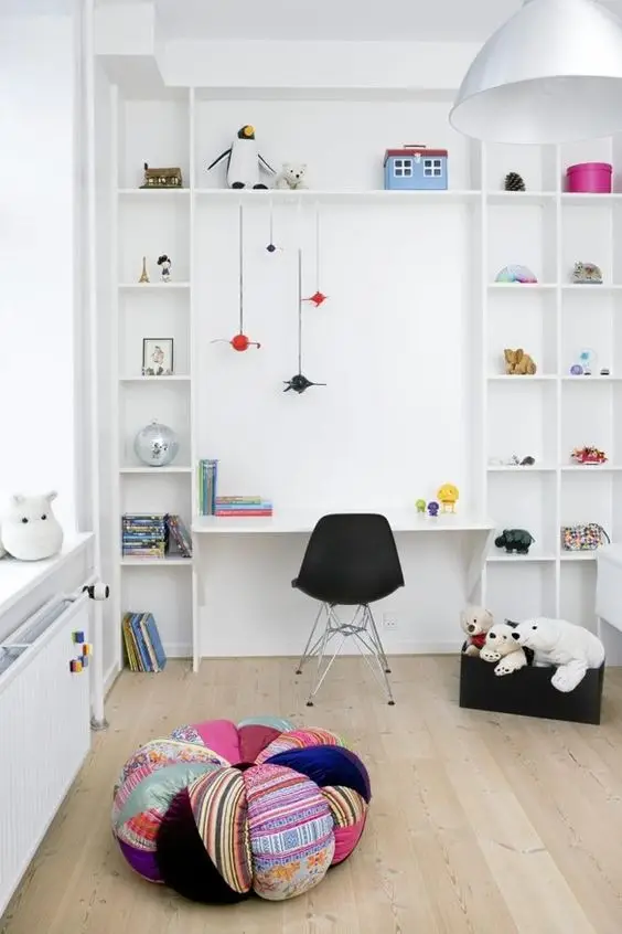 modern white study room