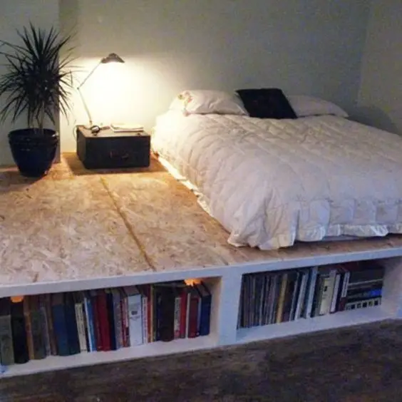 bed in a platform