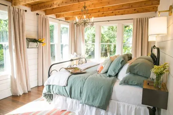 bedroom with large windows