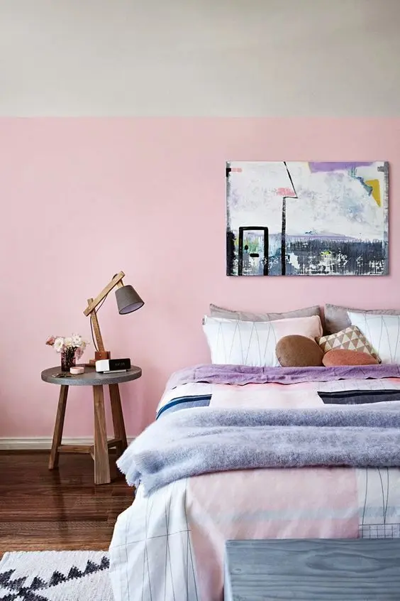 trendy pink bedroom