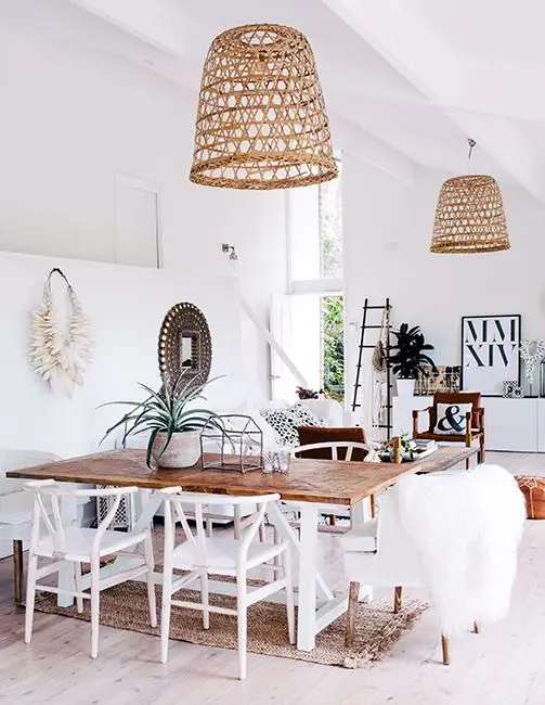 Modern boho interior design