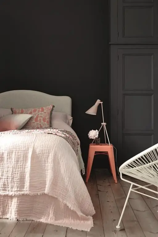 Charcoal Walls Scandinavian interior: Darker wall shades give Scandinavian interiors a strong dramatic ambiance. Interesting
