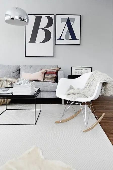 mid century modern living room