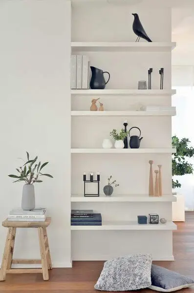 minimalist floating shelves