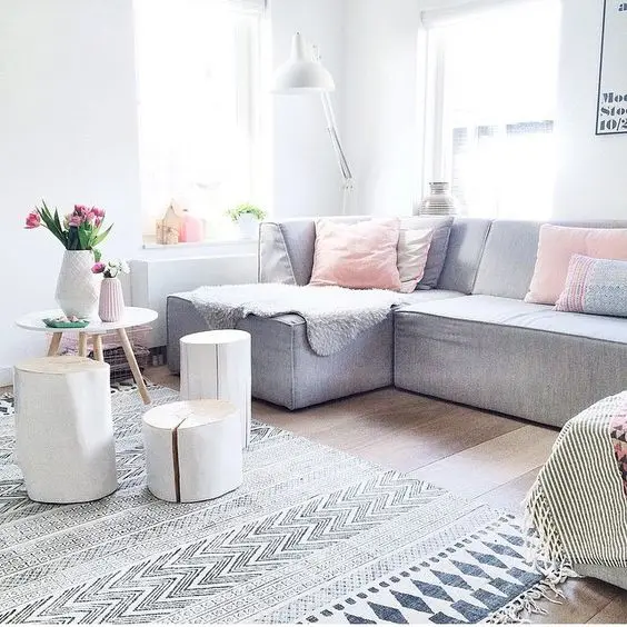 charming pastel living room