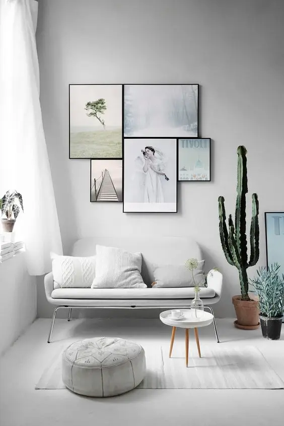 white mid century modern room