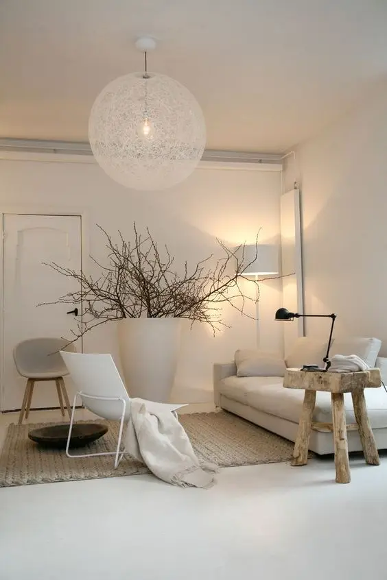 white modern rustic living room