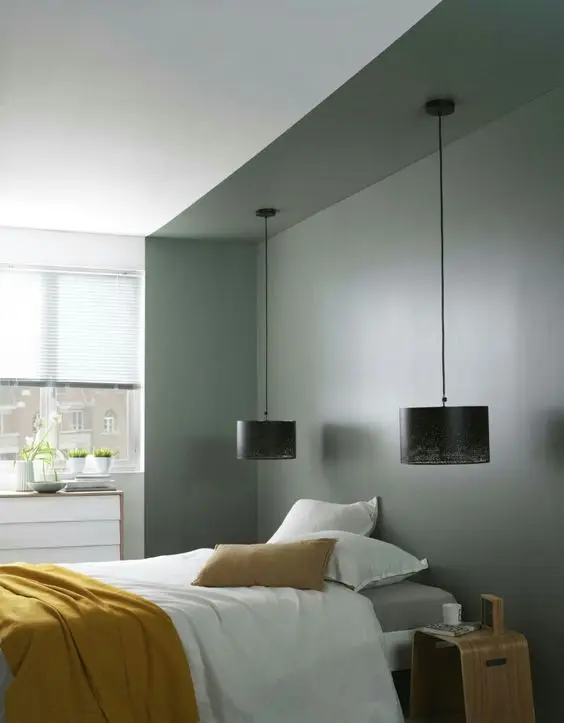 modern grey Scandinavian bedroom