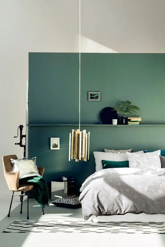 Brass and Green Scandinavian interior: When you want to bright colours to go with your modern Scandinavian interiors, go