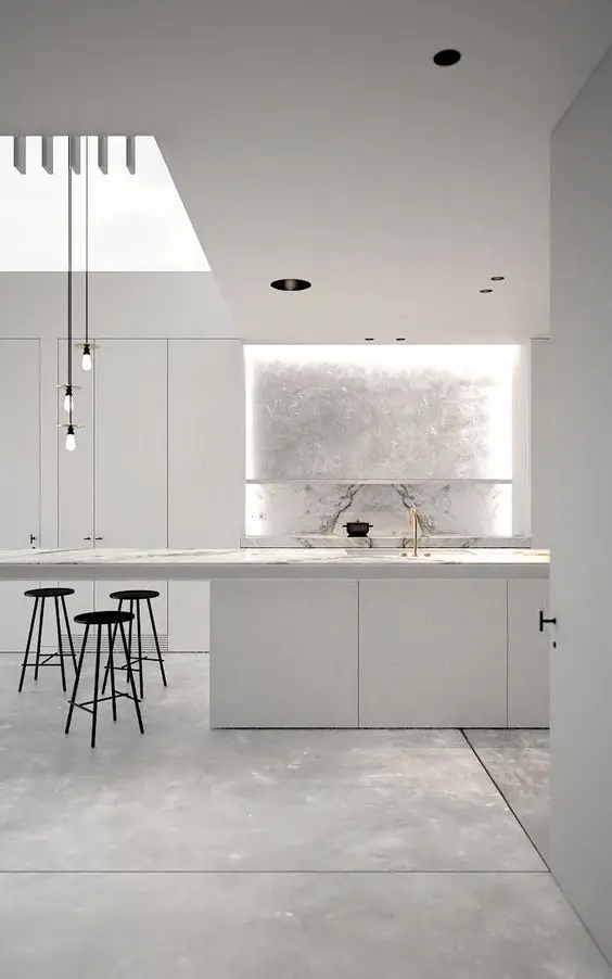 white marble modern kitchen