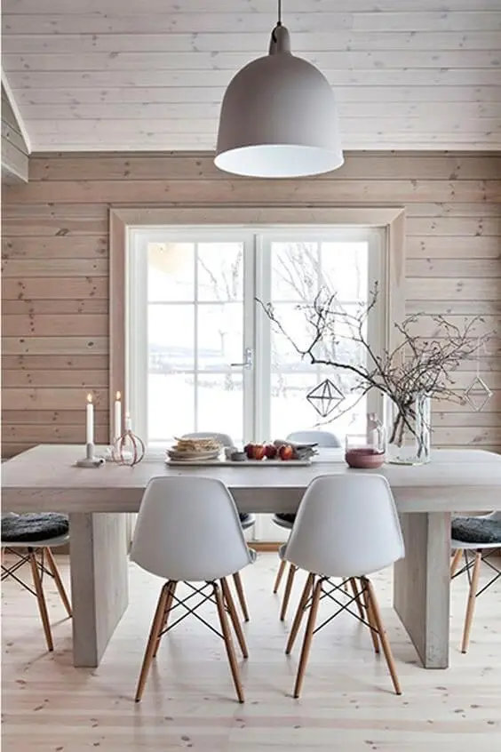 wood panelled rustic kitchen