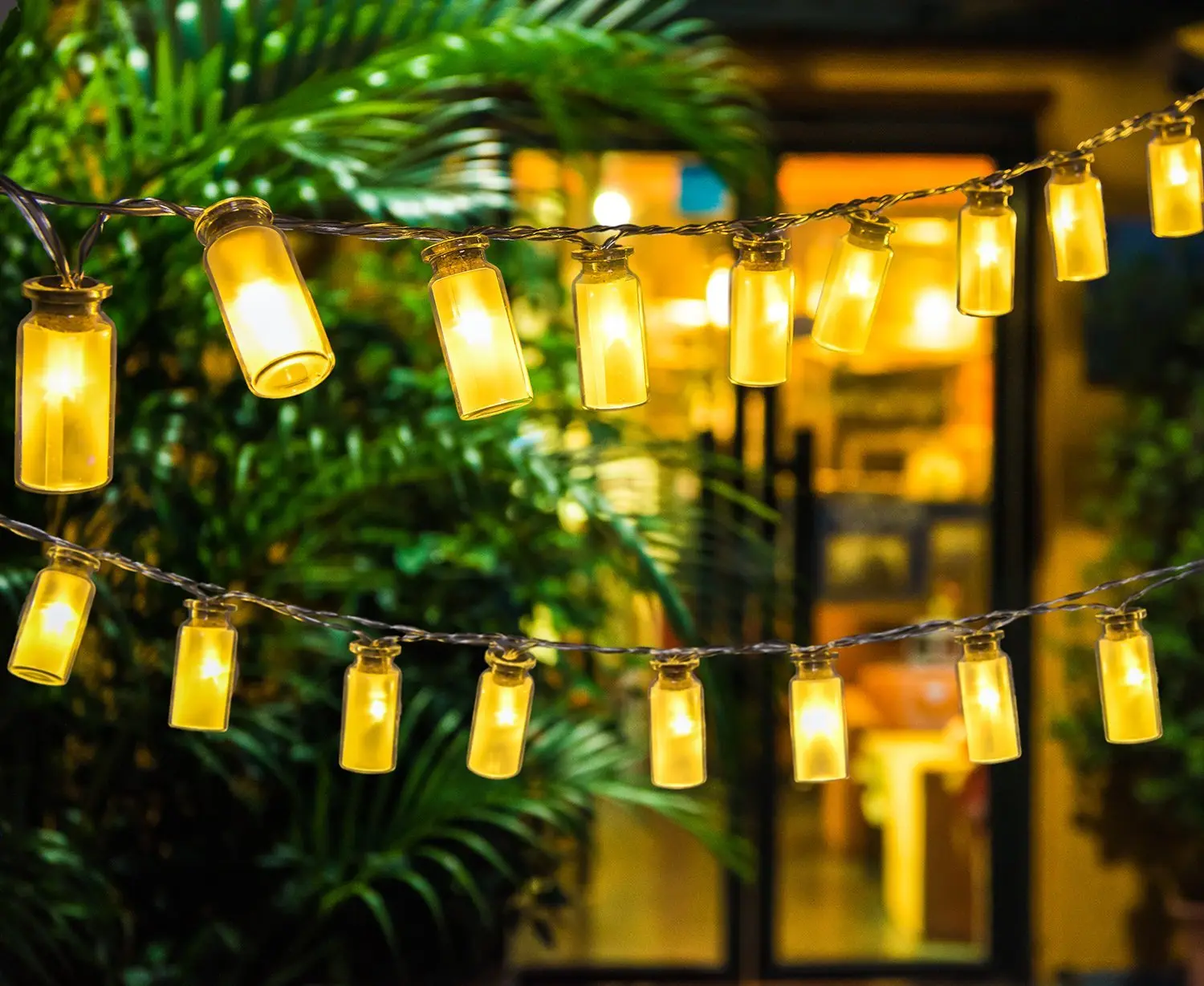 glass jar outdoor string lights