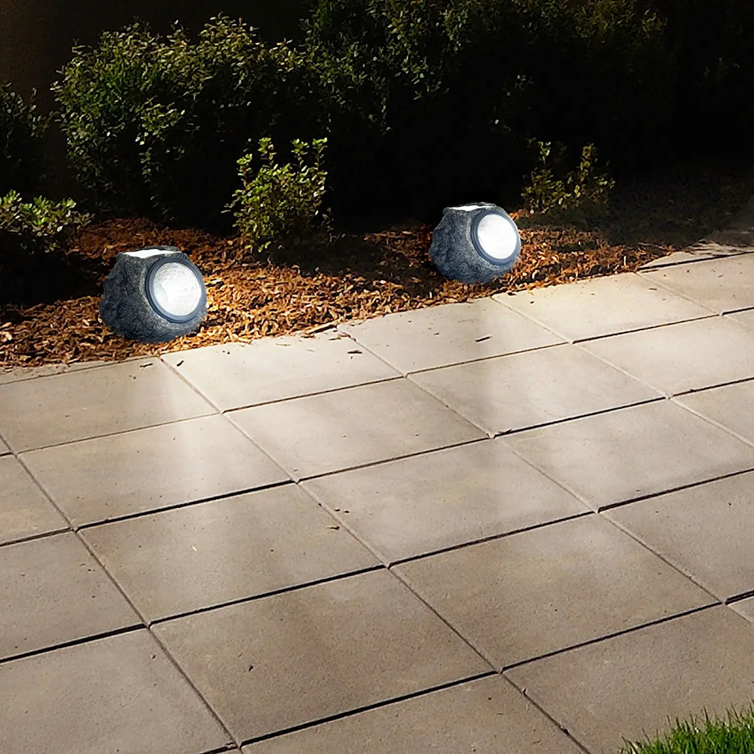 garden rock lights
