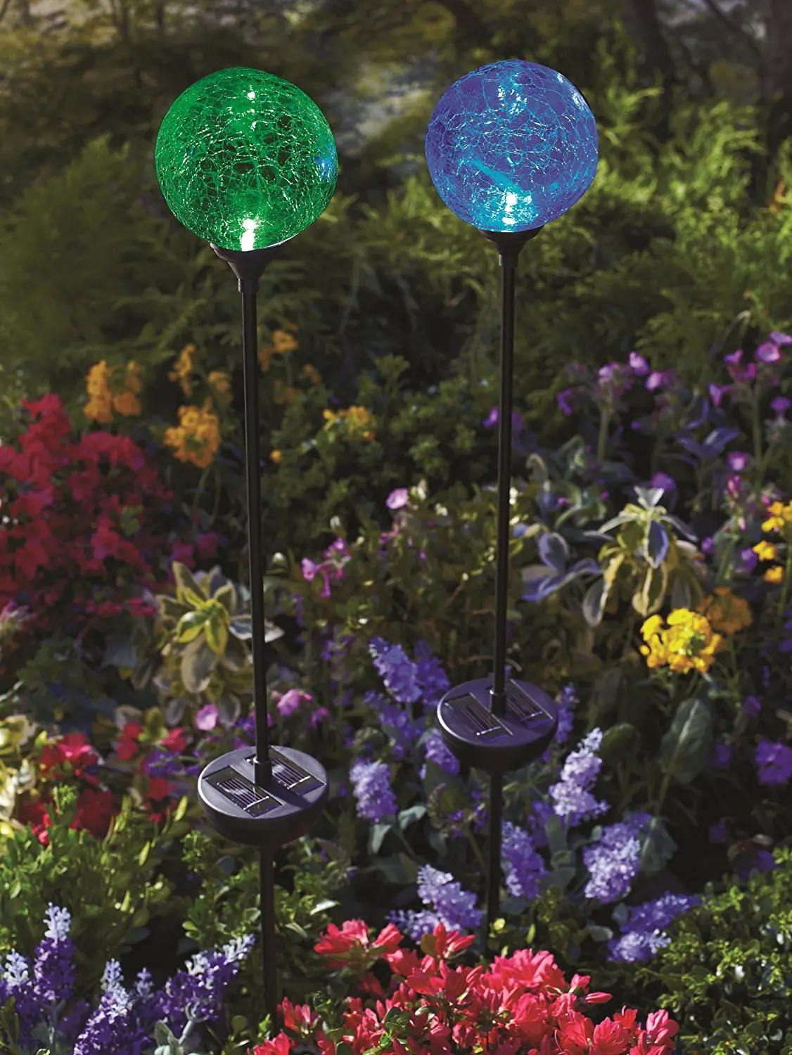 glass ball outdoor stake lights