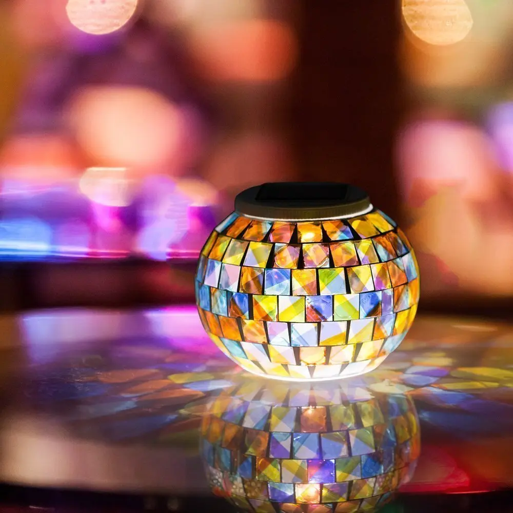 mosaic glass table outdoor light