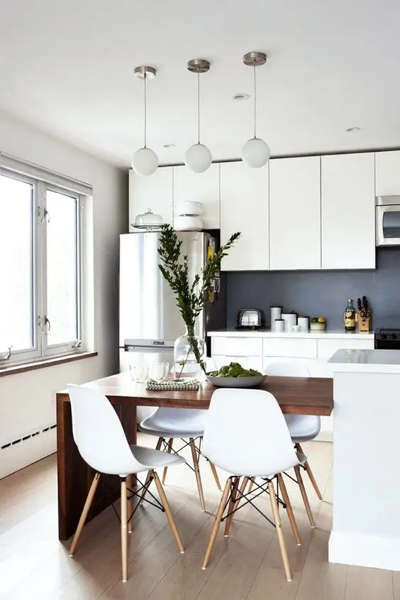 modern kitchen and dining room