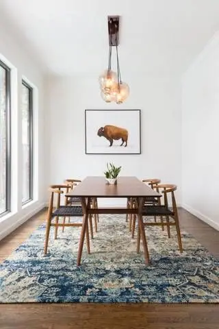mid century modern minimalist dining room