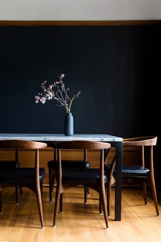 dark modern dining room