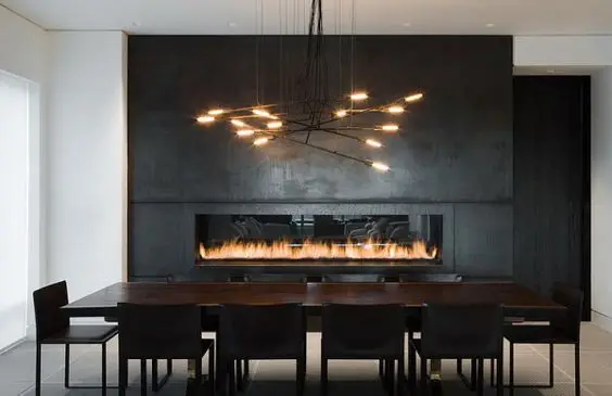 sleek modern dining room
