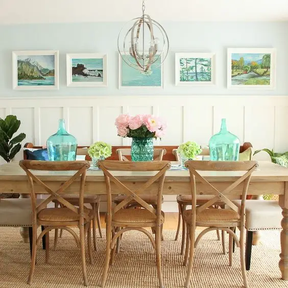 modern lakeshore dining room