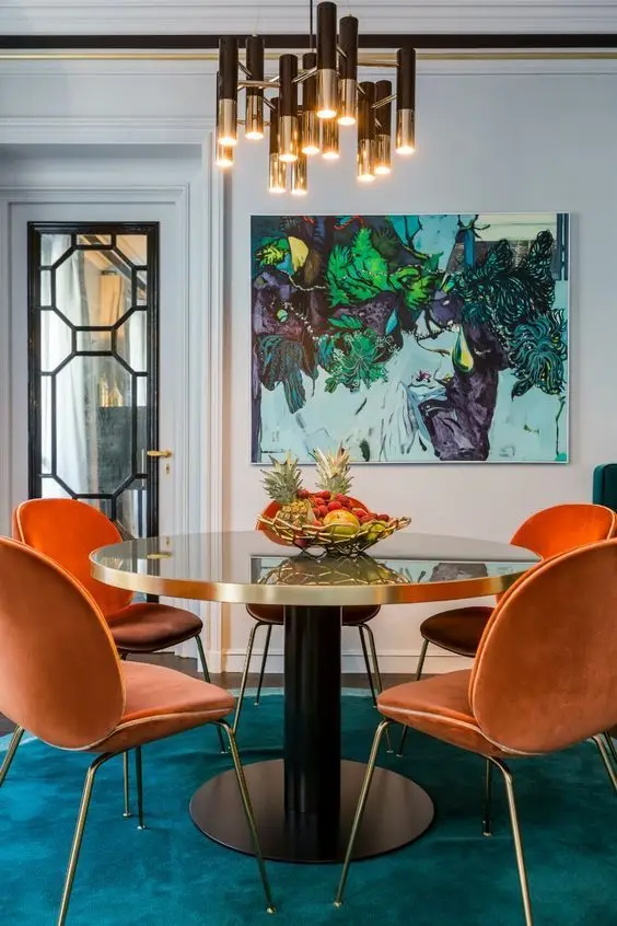 rich and bold dining room