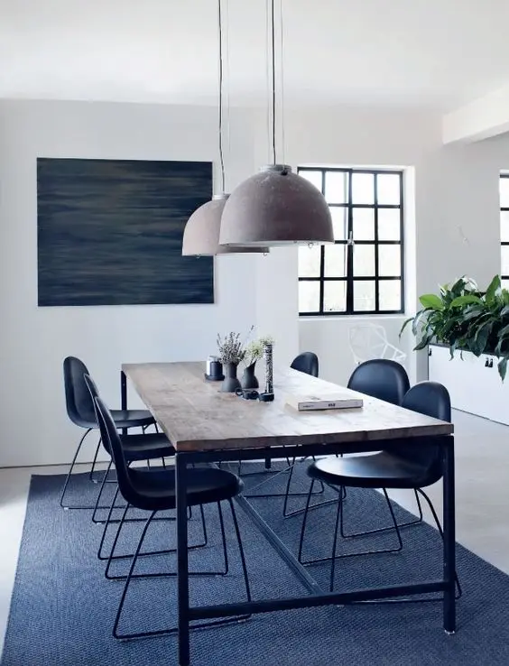 blue modern dining room