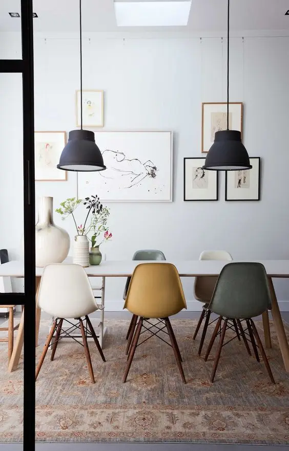 colourful modern dining room