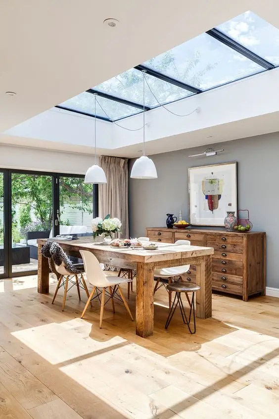 bright modern dining room