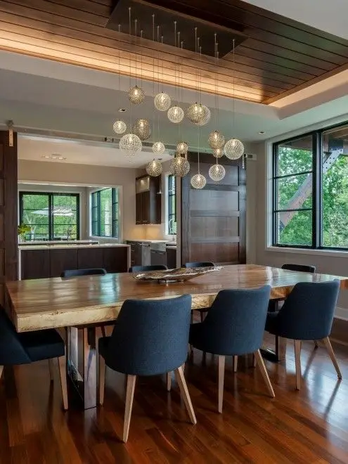 waxed wood modern dining room