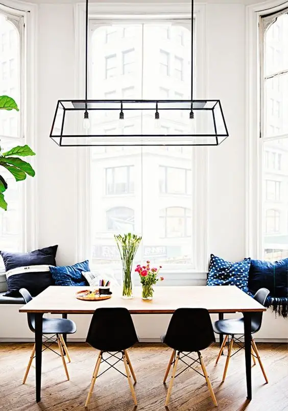 trendy modern dining room