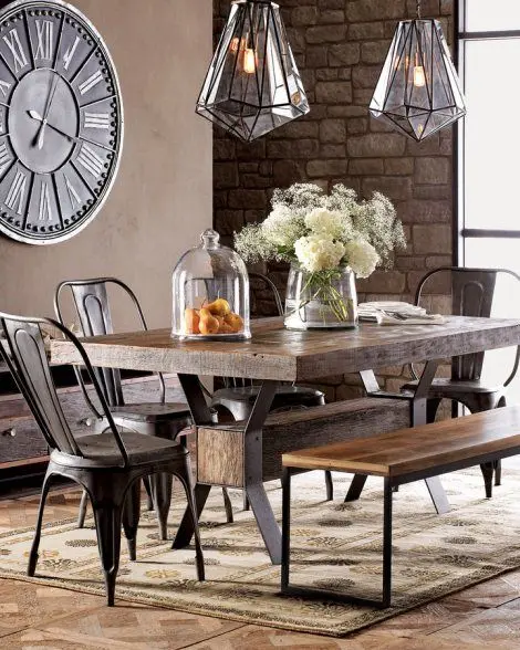 modern industrial dining room