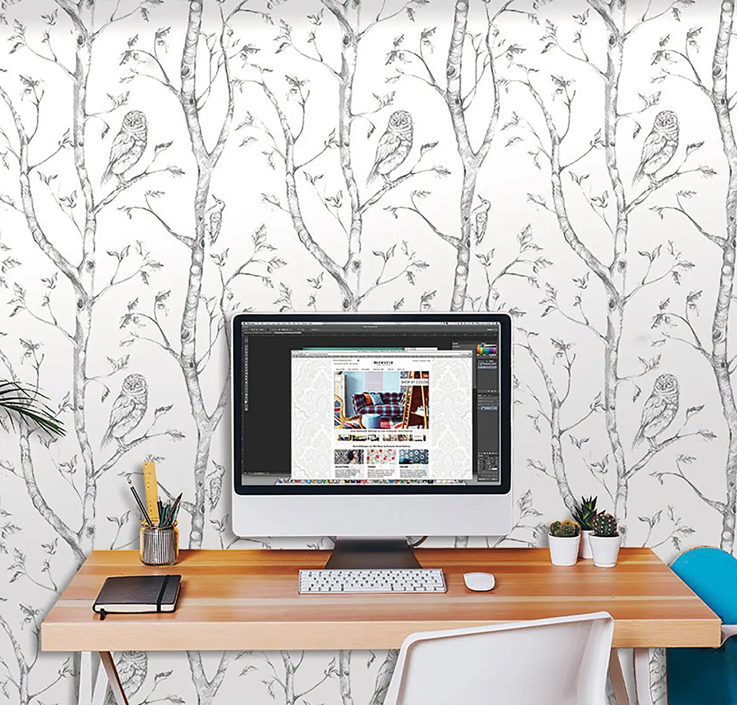 white and grey wallpaper design
