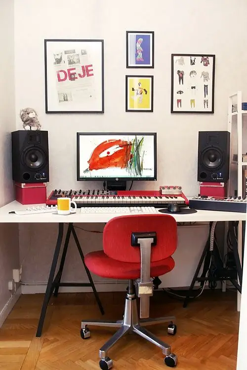 music room themed home office