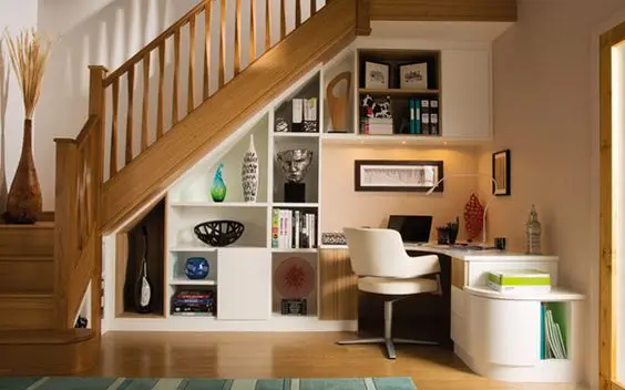 under the stairs home office