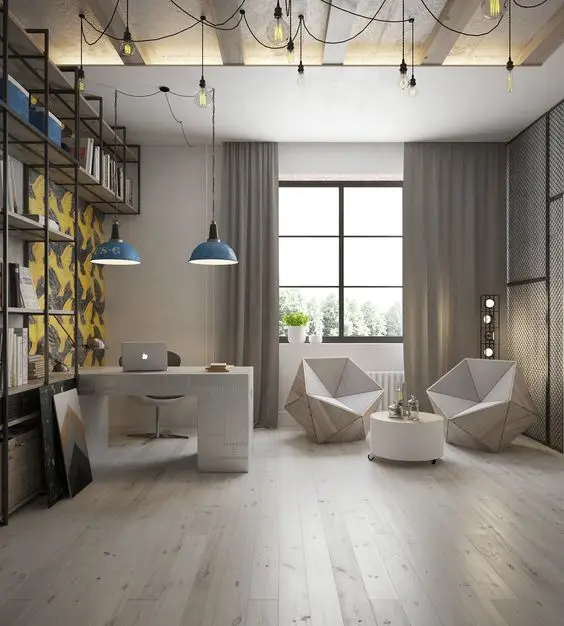 industrial themed home office