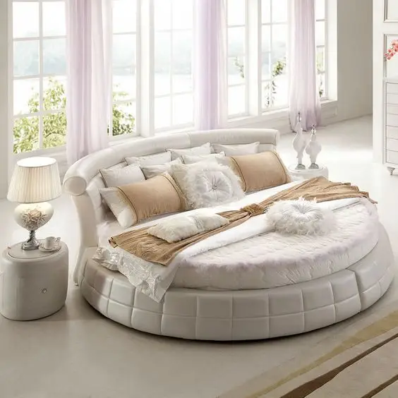 The Round Bed bedroom: The round bed is a breathtaking break from the usual four-cornered and four-poster beds that we are